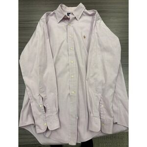 Ralph Lauren Pink Oxford Button Down Shirt Yarmouth Fit Large 17 34/35